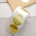 500 Thank You 1.5" Round Self Adhesive Stickers Roll - Gold with White STK_THKS_011_15
