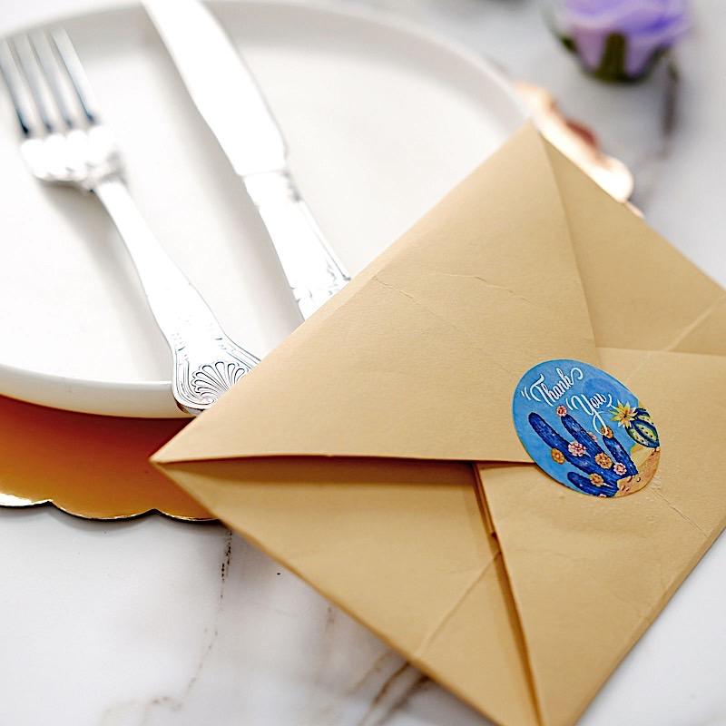 500 Thank You 1.5" Round Self Adhesive Tropical Floral Stickers Roll - Assorted STK_THKS_004_15