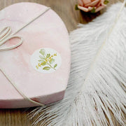 500 Thank You 1.5" Round Self Adhesive with Leaves Stickers Roll - White and Gold STK_THKS_010_15