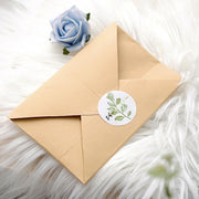 500 Thank You 1.5" Round Self Adhesive with Leaves Stickers Roll - White and Gold STK_THKS_010_15