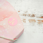 500 Thank You 1" Round Self Adhesive Stickers Roll - Blush with Gold STK_THKS_008_1_046