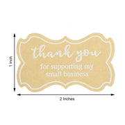 500 Thank You For Supporting My Small Business 2" Self Adhesive Stickers Roll - Natural with White STK_TYBS_003_2