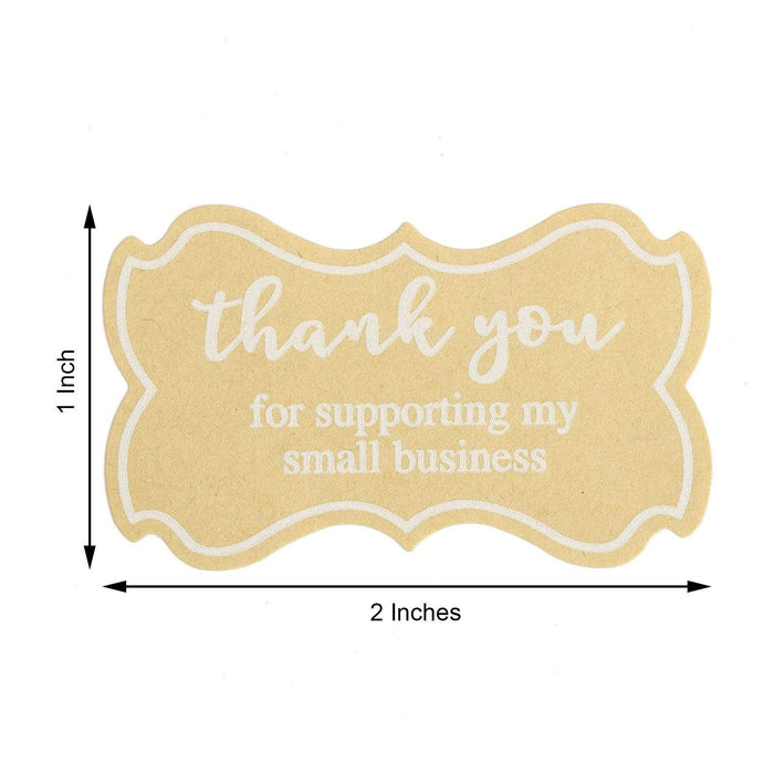 500 Thank You For Supporting My Small Business 2" Self Adhesive Stickers Roll - Natural with White STK_TYBS_003_2