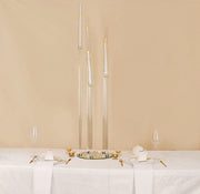 51" tall 5 Arm Crystal Glass Candelabra Taper Candle Holder - Clear CHDLR_CAND_030R_5A_CLR
