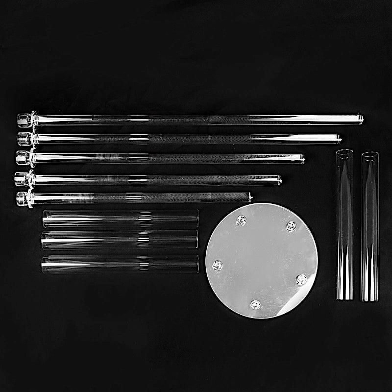 51" tall 5 Arm Crystal Glass Candelabra Taper Candle Holder - Clear CHDLR_CAND_030R_5A_CLR