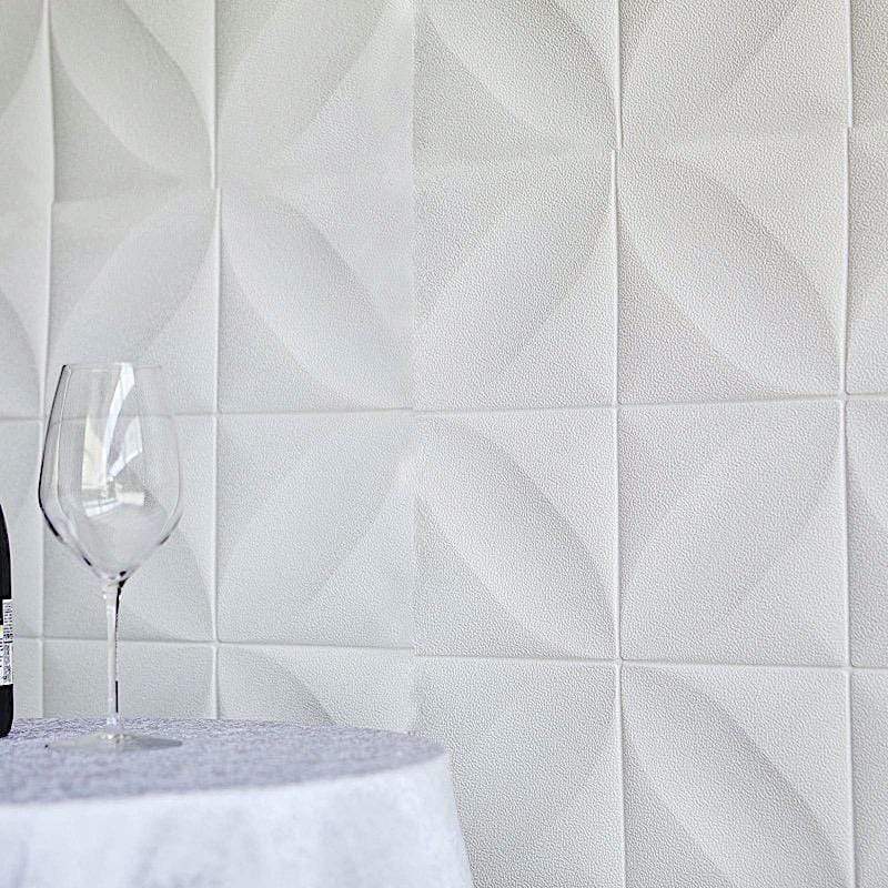 52 sq ft Diamond 3D Self Adhesive Foam Wall Panels - White WLL_FOAM02_WHT