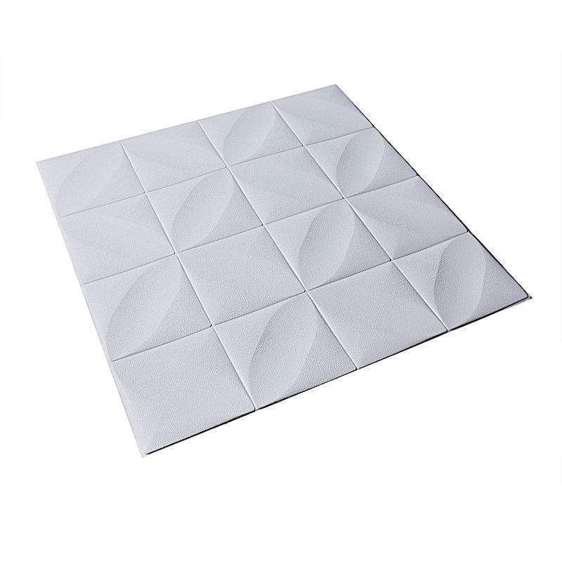 52 sq ft Diamond 3D Self Adhesive Foam Wall Panels - White WLL_FOAM02_WHT