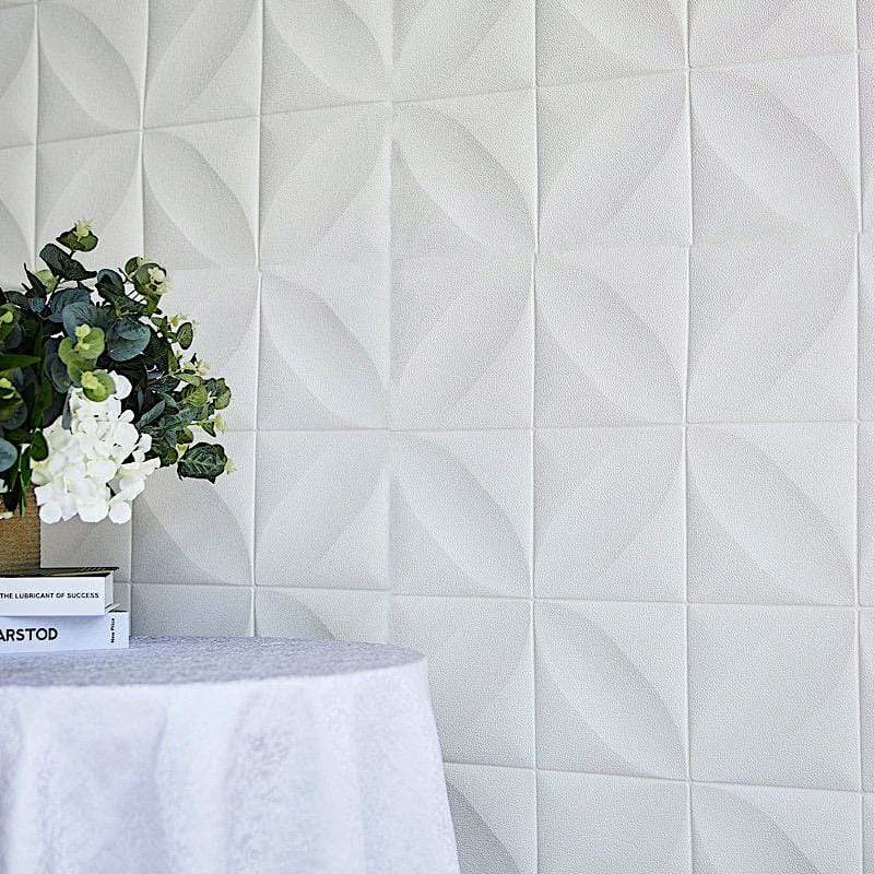52 sq ft Diamond 3D Self Adhesive Foam Wall Panels - White WLL_FOAM02_WHT