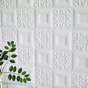 52 sq ft French Country Style 3D Self Adhesive Foam Wall Panels - White WLL_FOAM04_WHT