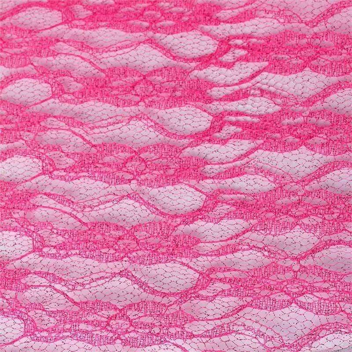 54" x 15 yards Glittered Lace Fabric Bolt - Fuchsia TUL_B54_033