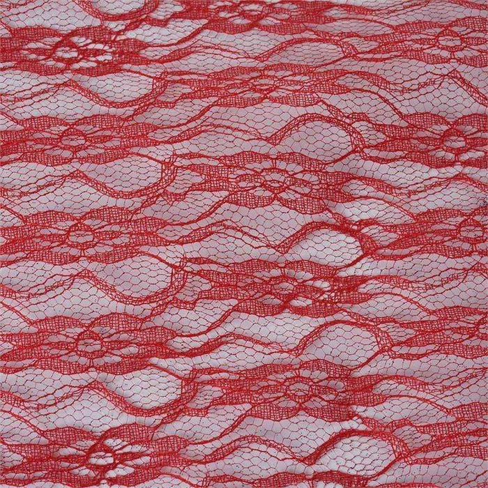 54" x 15 yards Glittered Lace Fabric Bolt - Red TUL_B54_017