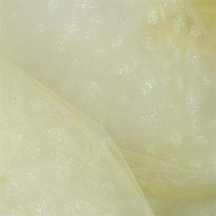 54" x 15 yards Glittered Polka Dot Tulle Fabric Bolt - Yellow TUL_DOT54_026