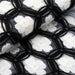 54" x 4 yards Knit Ribbon Roses on Tulle Fabric Bolt - Black and White FAB_5442_WHT_BLK