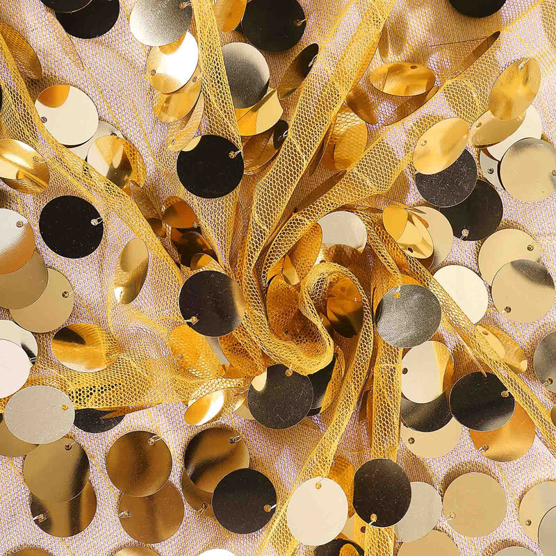 54" x 4 yards Mesh Fabric with Payette Sequins Fabric Bolt