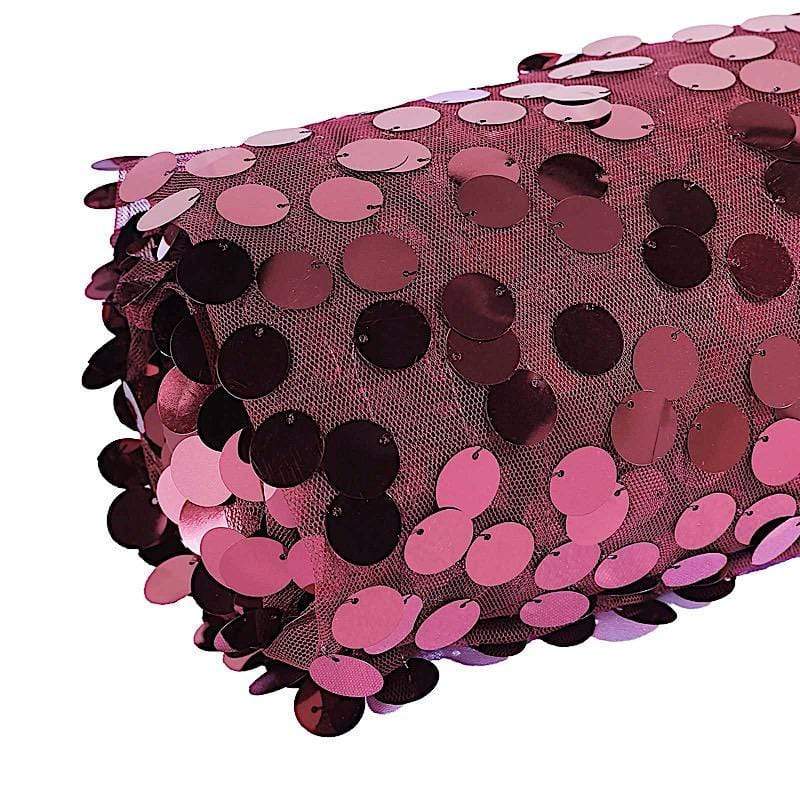 54" x 4 yards Mesh Fabric with Payette Sequins Fabric Bolt FAB_5471_BURG