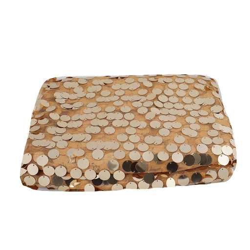 54" x 4 yards Mesh Fabric with Payette Sequins Fabric Bolt FAB_5471_GOLD