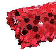 54" x 4 yards Mesh Fabric with Payette Sequins Fabric Bolt FAB_5471_RED