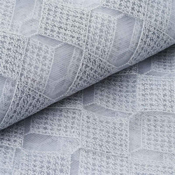 54" x 4 yards Polyester Checkered Fabric Bolt FAB_5447_SILV