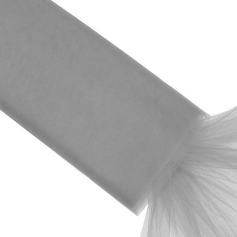 54" x 40 yards Wedding Tulle Bolt - Silver Light Gray TUL_54_SILV