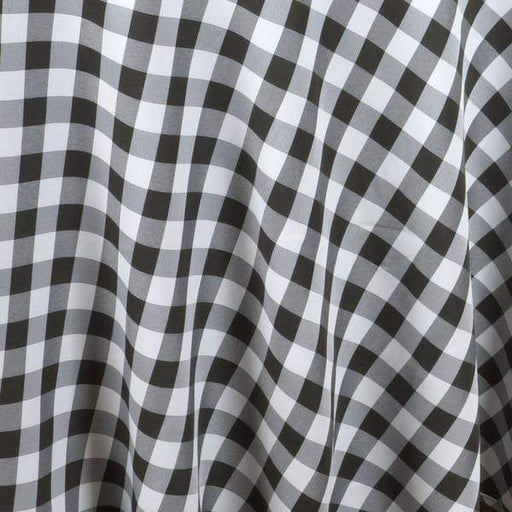 54" x 54" Checkered Gingham Polyester Tablecloth - Black and White TAB_CHK5454_BLK