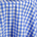 54" x 54" Checkered Gingham Polyester Tablecloth - Blue and White TAB_CHK5454_BLUE