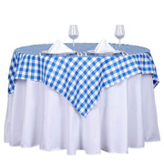 54" x 54" Checkered Gingham Polyester Tablecloth - Blue and White TAB_CHK5454_BLUE