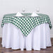 54" x 54" Checkered Gingham Polyester Tablecloth - Green and White TAB_CHK5454_GRN