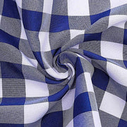 54" x 54" Checkered Gingham Polyester Tablecloth - Navy Blue and White TAB_CHK5454_NAVY