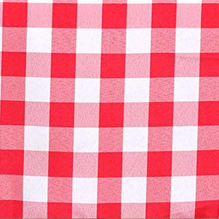 54" x 54" Checkered Gingham Polyester Tablecloth - Red and White TAB_CHK5454_RED
