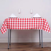 54" x 54" Checkered Gingham Polyester Tablecloth - Red and White TAB_CHK5454_RED