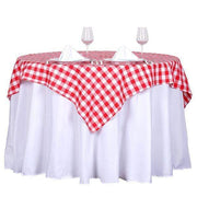 54" x 54" Checkered Gingham Polyester Tablecloth - Red and White TAB_CHK5454_RED