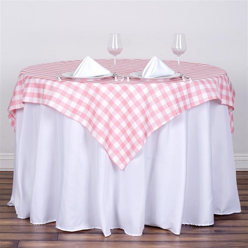 54" x 54" Checkered Gingham Polyester Tablecloth