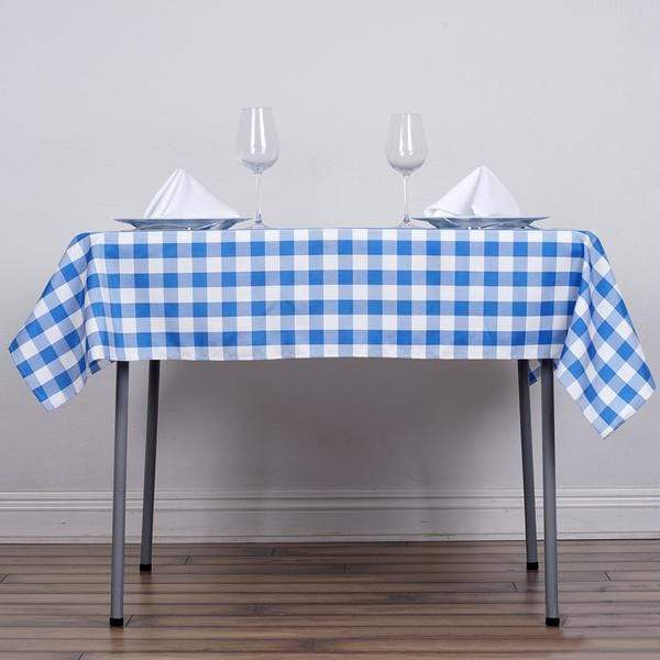 54" x 54" Checkered Gingham Polyester Tablecloth