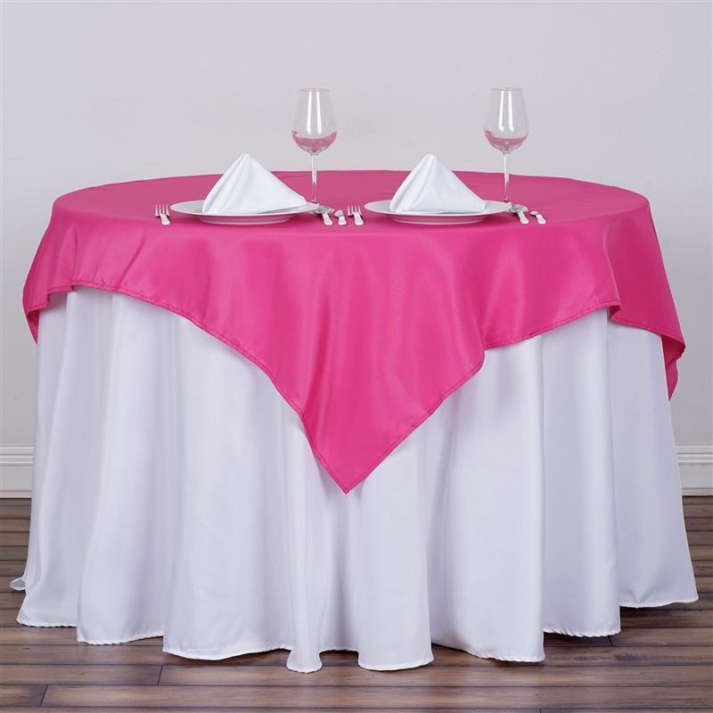 54" x 54" Polyester Square Tablecloth - Fuchsia TAB_SQUR_54_FUSH_POLY