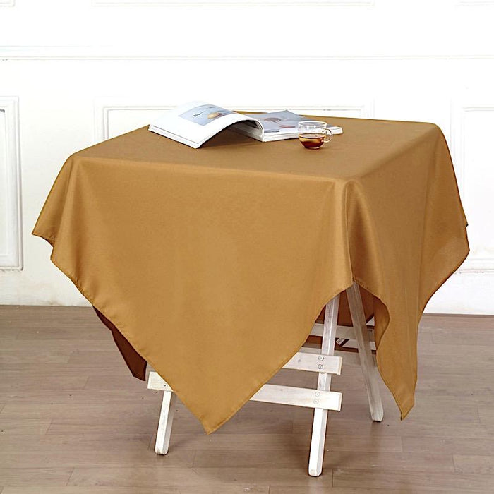 54" x 54" Polyester Square Tablecloth - Gold TAB_SQUR_54_GOLD_POLY