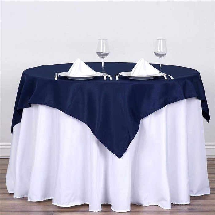 54" x 54" Polyester Square Tablecloth - Navy Blue TAB_SQUR_54_NAVY_POLY