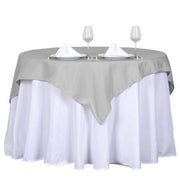54" x 54" Polyester Square Tablecloth - Silver Light Gray TAB_SQUR_54_SILV_POLY