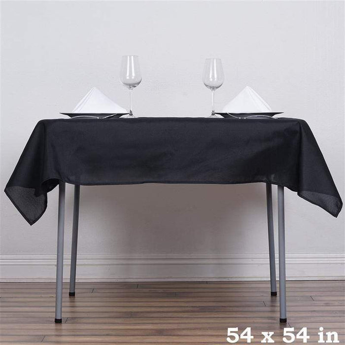 54" x 54" Polyester Square Tablecloth - Black TAB_SQUR_54_BLK_POLY