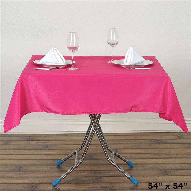 54" x 54" Polyester Square Tablecloth - Fuchsia TAB_SQUR_54_FUSH_POLY