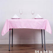 54" x 54" Polyester Square Tablecloth - Pink TAB_SQUR_54_PINK_POLY
