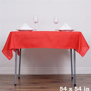 54" x 54" Polyester Square Tablecloth - Red TAB_SQUR_54_RED_POLY