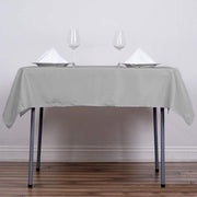 54" x 54" Polyester Square Tablecloth - Silver Light Gray TAB_SQUR_54_SILV_POLY