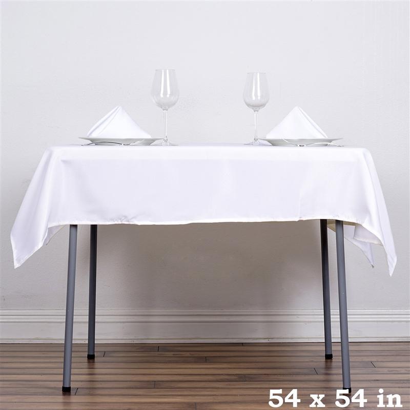 54" x 54" Polyester Square Tablecloth - White TAB_SQUR_54_WHT_POLY