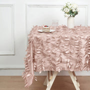 54" x 54" Taffeta Square Tablecloth with 3D Leaves Petals Design
