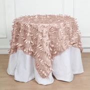 54" x 54" Taffeta Square Tablecloth with 3D Leaves Petals Design