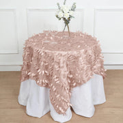 54" x 54" Taffeta Square Tablecloth with 3D Leaves Petals Design