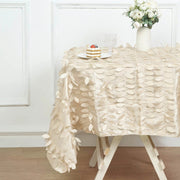 54" x 54" Taffeta Square Tablecloth with 3D Leaves Petals Design