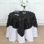 54" x 54" Taffeta Square Tablecloth with 3D Leaves Petals Design