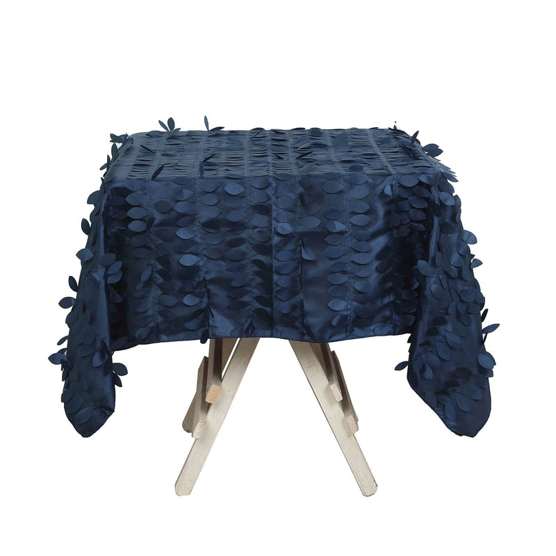 54" x 54" Taffeta Square Tablecloth with 3D Leaves Petals Design