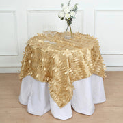 54" x 54" Taffeta Square Tablecloth with 3D Leaves Petals Design